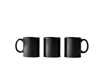 Three black mugs arranged in a row (1)