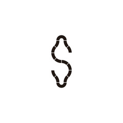 Letter S lamp, pieces geometric symbol simple logo vector