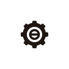 Number 8 in gear, circle geometric symbol simple logo vector