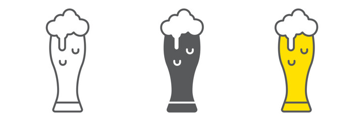 Beer icon, st patrick s day and alcohol, glass of beer sign, vector graphics, a linear pattern on a white background, editable stroke.