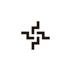 Letters  N square geometric symbol simple logo vector