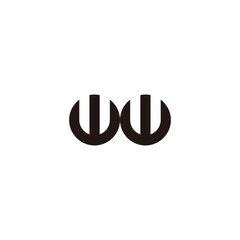 Letter w and w circle geometric symbol simple logo vector