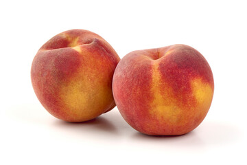 Fresh Peaches, isolated on white background