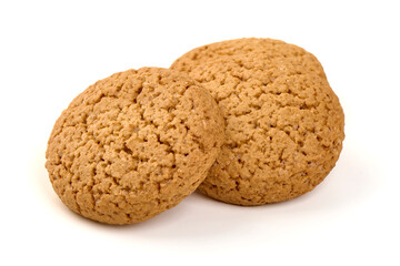 Oatmeal Cookies Stacked, isolated on white background