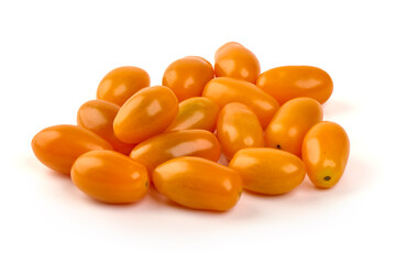 Yellow Tomatoes Heap, isolated on white background