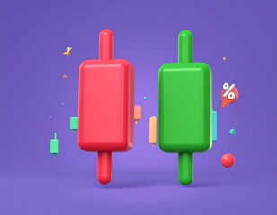 Colorful trading chart graphics