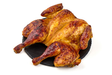 Roasted Chicken, Isolated on White Background