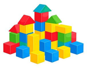Obraz premium Colorful building blocks arranged in a tower-like structure