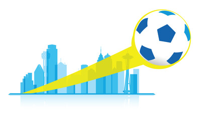 Great editable vector file of world soccer or football  tournament host cities landmark buildings and colors as country symbol with modern style best for your design and print