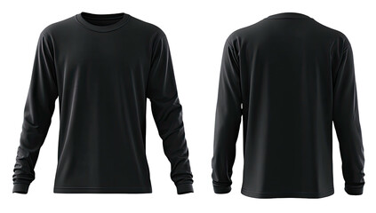Front and back view of a dark gray long sleeve shirt