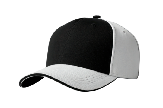 Black and white baseball cap