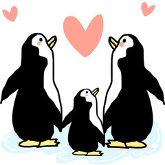 family penguins lover
