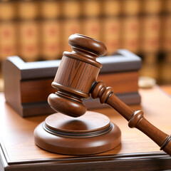 Wooden judge's gavel.