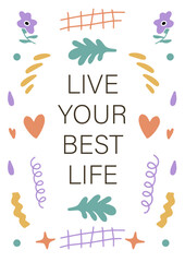 TK_Simple Hand-drawn Live Your Best Life T-shirt