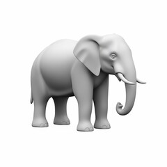 Obraz premium Majestic Elephant Standing Tall on a Pristine White Background.