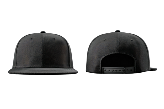 Front and back view of a dark gray/black baseball cap