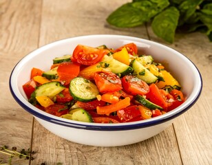 Colorful vegetable salad in a bowl