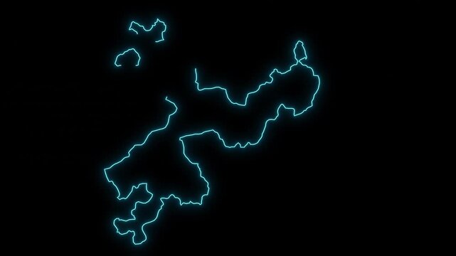 Swiss Canton Solothurn Abstract Neon Map Outline Animation