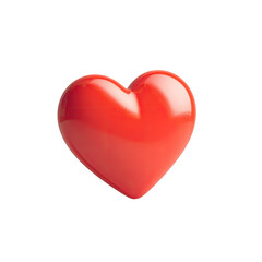 A glossy red heart shape against a black background.  3D rendering