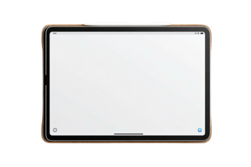 Tablet in protective case.  Blank screen