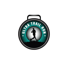 ultra trail run logo vector image