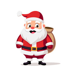 Cheerful festive Santa flat vector design character illustration
