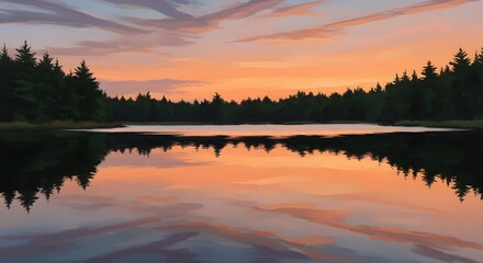 Obraz premium sunrise over the lake