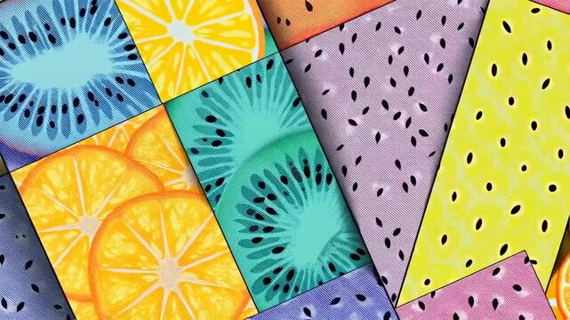 Colorful fruit slices pattern