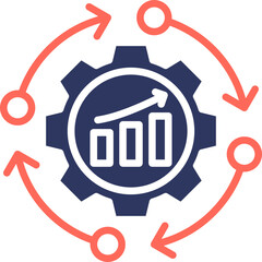Organizational Growth glyph color icon
