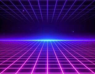 Futuristic grid landscape