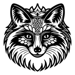 Majestic Fox Head Vector Sticker, Tattoo, T-shirt Design