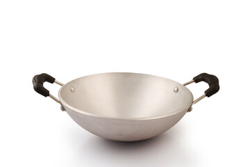 Aluminum kadai isolated on white background