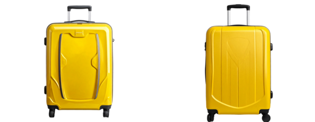  Modern Yellow Luggage Bag for Travel – Transparent PNG