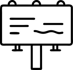billboard signs vector outline icon on white or transparent background. branding or advertising or company outline icons. Printable sticker.