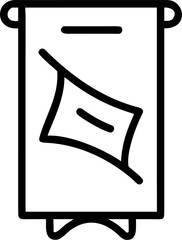 poster signs vector outline icon on white or transparent background. branding or advertising or company outline icons. Printable sticker.