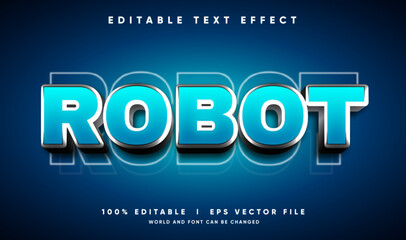 robot 3d vector text effect with modern style