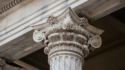 Marble Corinthian column capital architectural detail