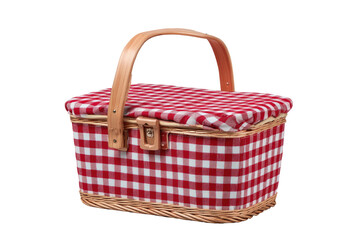 Red and white checkered picnic basket (6)