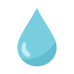 Simple Blue Water Drop Illustration. Clean Liquid Droplet Icon Symbolizing Purity, Freshness, and Hydration. Isolated Graphic Element on White Back...
