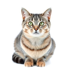 Obraz premium Grey tabby cat isolated on white