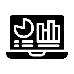 Online presentation icon vector for ui ux and business solid