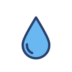 Blue Water Drop Icon Illustration. Simple graphic symbol of a single liquid droplet, representing water, hydration, or a teardrop.