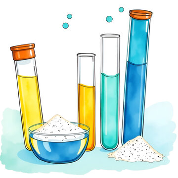 colorful test tubes and beakers science experiment clip art preview