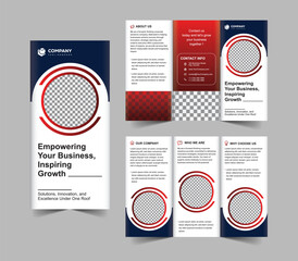 Modern and Creative Red Circular Trifold Brochure Template Corporate Business Template