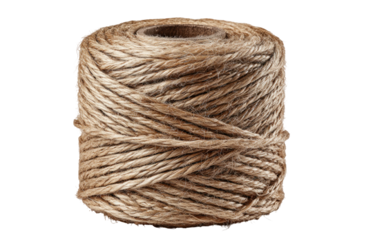 Close-up of a spool of light brown twine