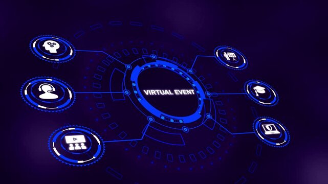 Business, technology, internet and network concept. Virtual event platform, online conference and livestream webinar, digital networking, interactive sessions