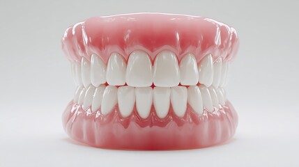 Obraz premium Realistic dental model showcasing healthy teeth and gums for educational purposes in a clinical setting