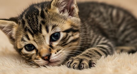 Cute kitten close up