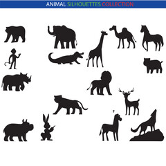 Animal Silhouette Collection – Wildlife, Pets, Birds, and Marine Creatures