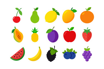set of fruits and vegetables vector illustration